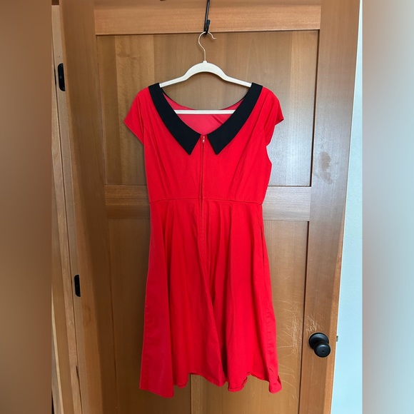 Her Universe Red and Black Pleated Fit and Flare Mini Dress - Picture 2 of 3
